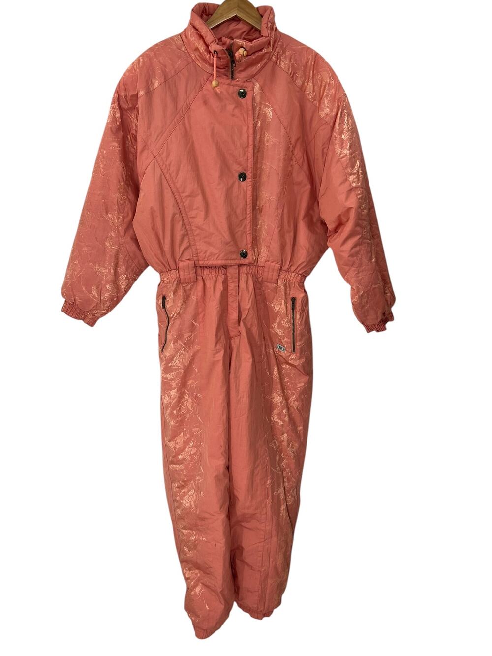 ETIREL Le Style Sportif Vintage Peach One- Piece Snowsuit SZ 14